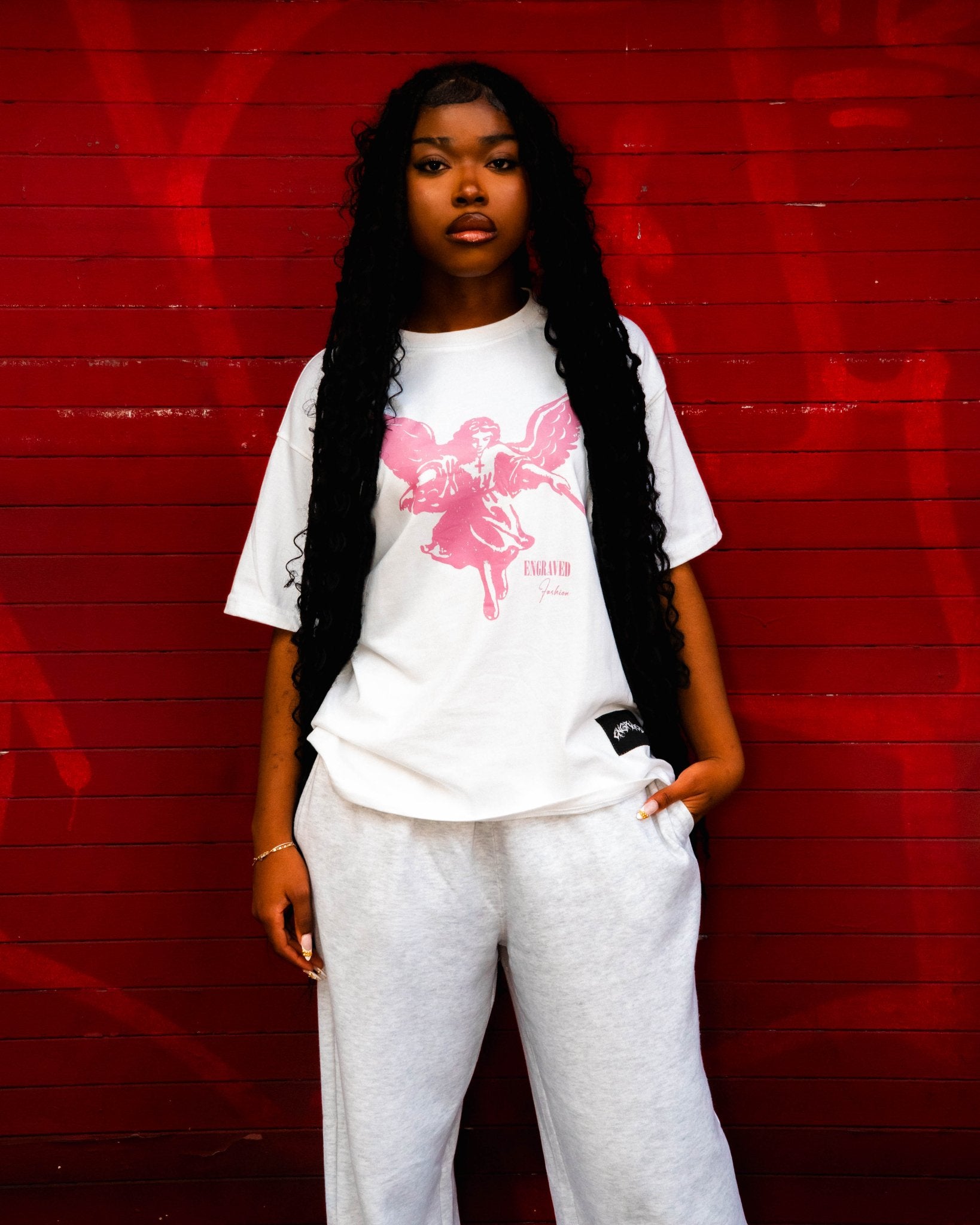 Pink "The Guardian" Tee - Engraved