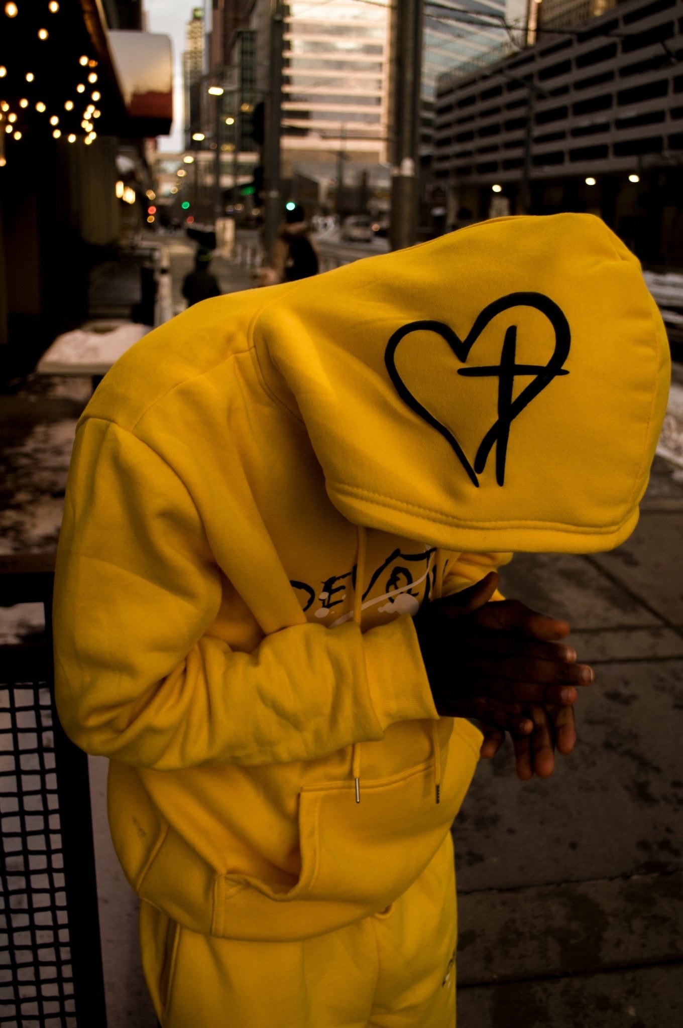 Yellow 'Devotion' Hoodie - Engraved