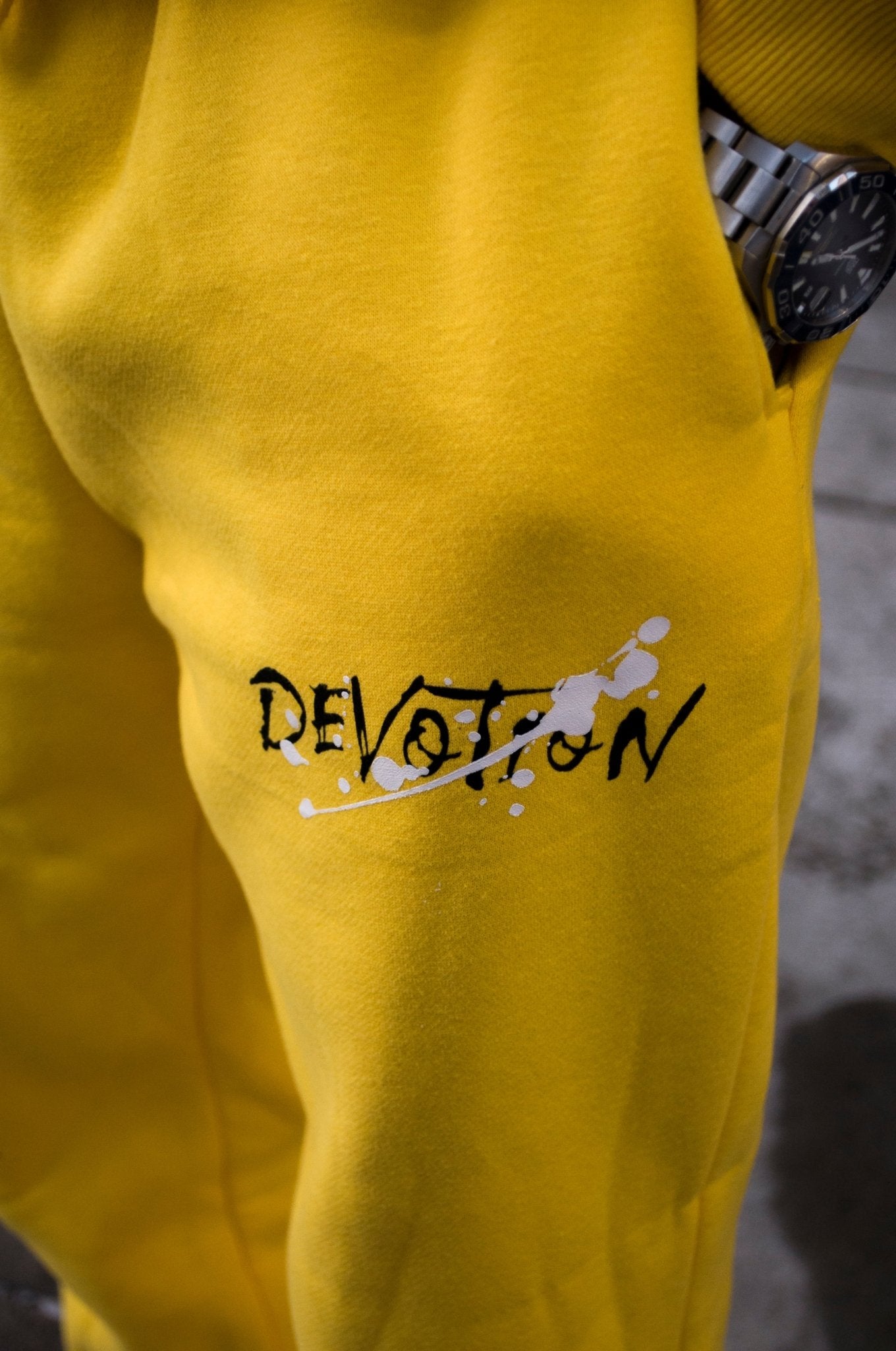 Yellow 'Devotion' Sweatpant - Engraved