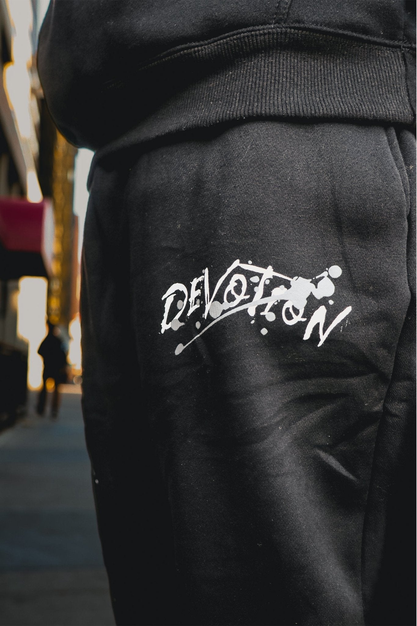 Black 'Devotion' Sweatpant - Engraved
