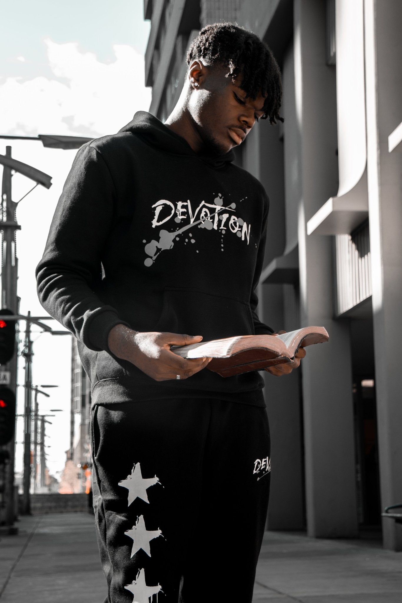 Black 'Devotion' Hoodie - Engraved