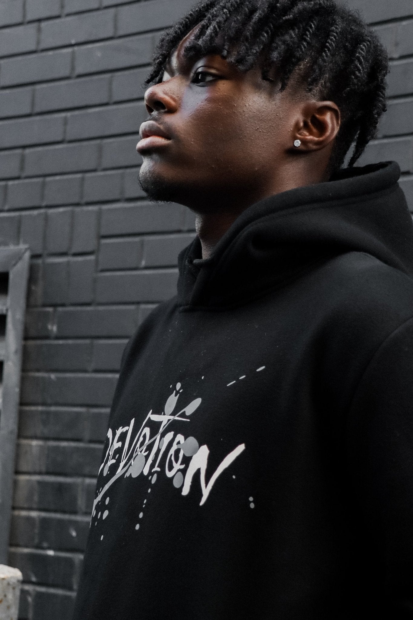 Black 'Devotion' Hoodie - Engraved