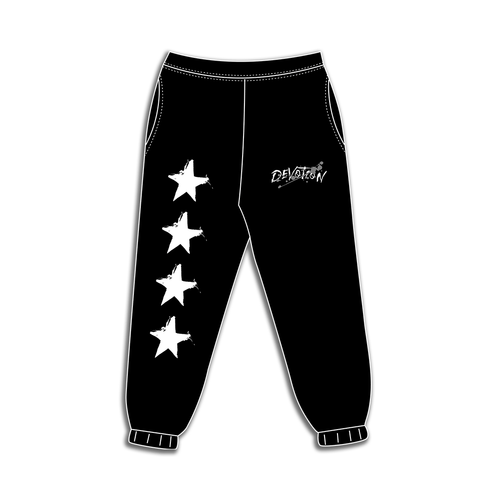 Black "Devotion" Sweatpant - Engraved