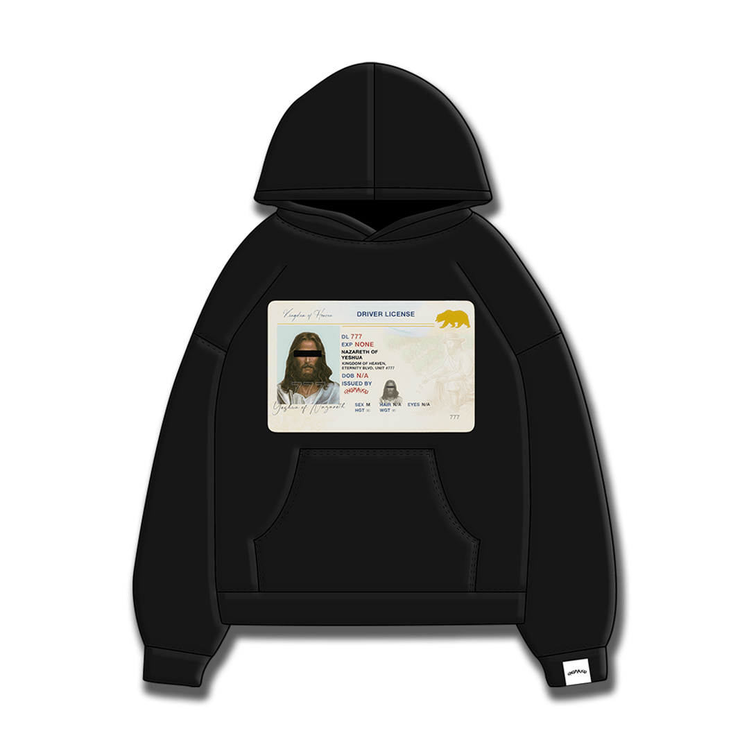 Black Driver's License Hoodie - Engraved