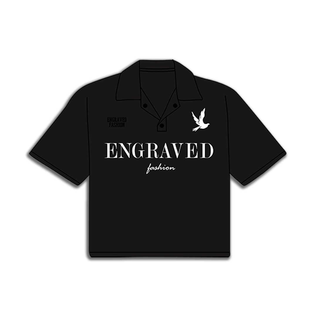 Black "Engraved Fashion" Polo - Engraved