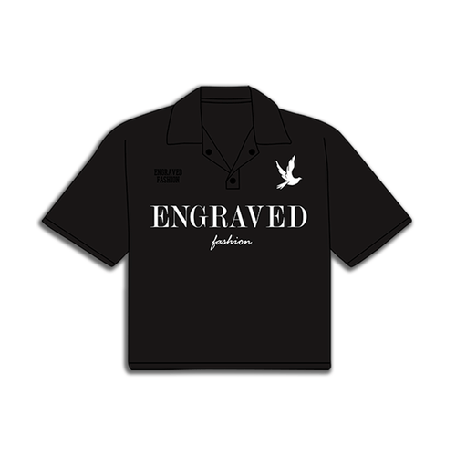 Black "Engraved Fashion" Polo - Engraved