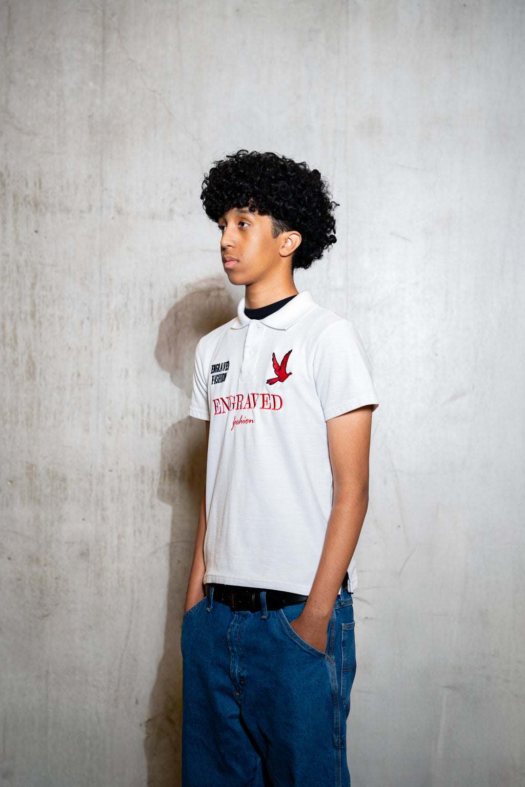 White "Engraved Fashion" Polo - Engraved