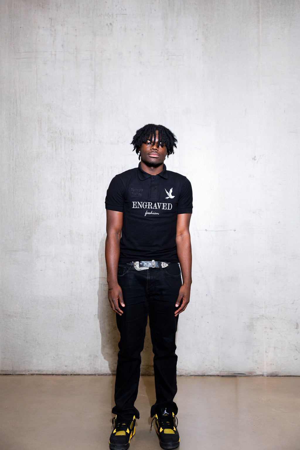 Black "Engraved Fashion" Polo - Engraved