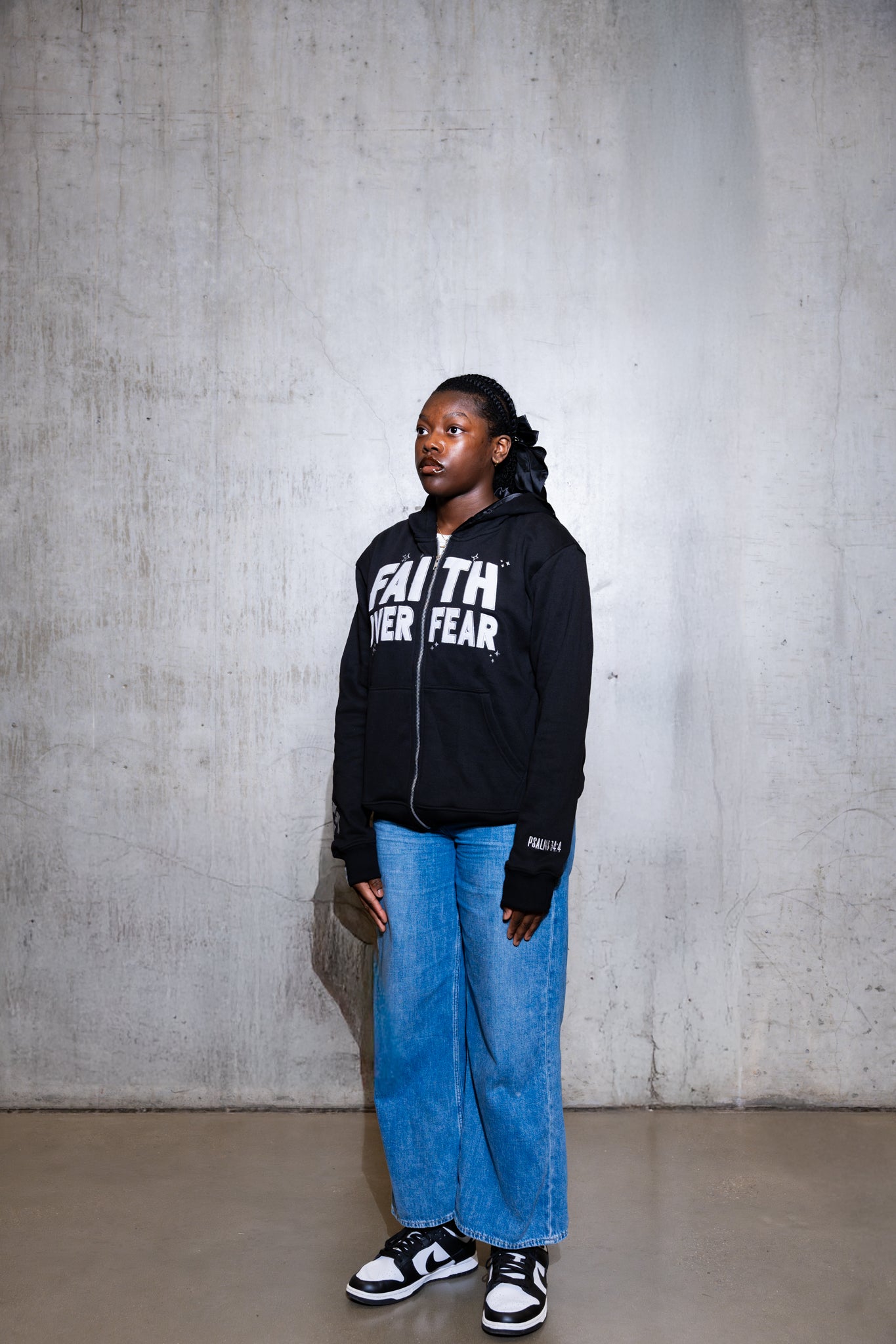 Black 'Faith Over Fear' V2 Zip - Up - Engraved