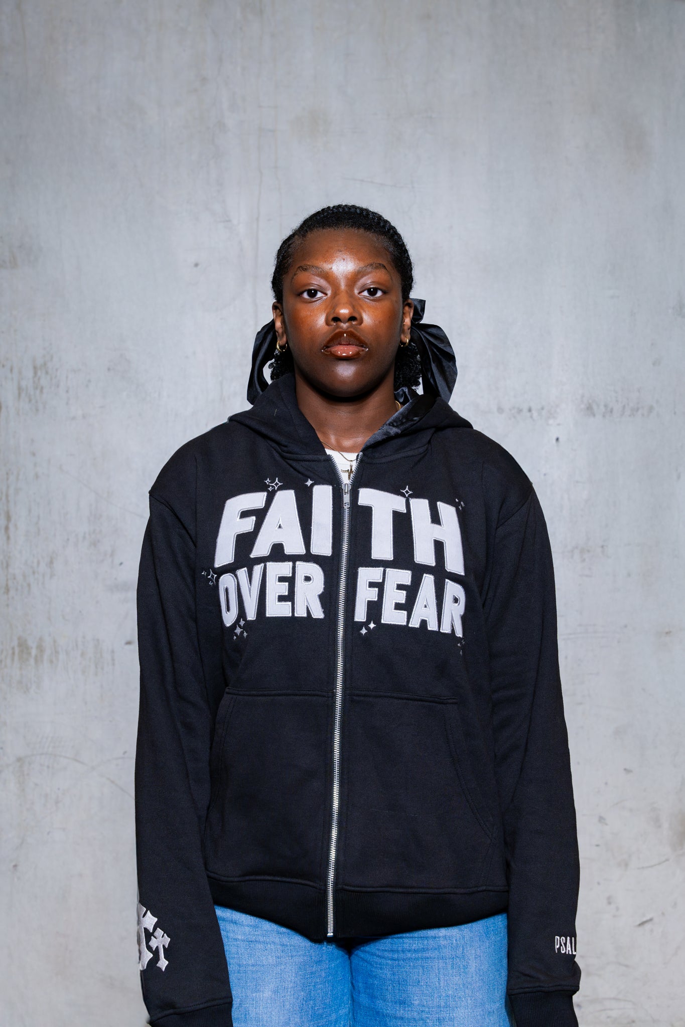 Black 'Faith Over Fear' V2 Zip - Up - Engraved