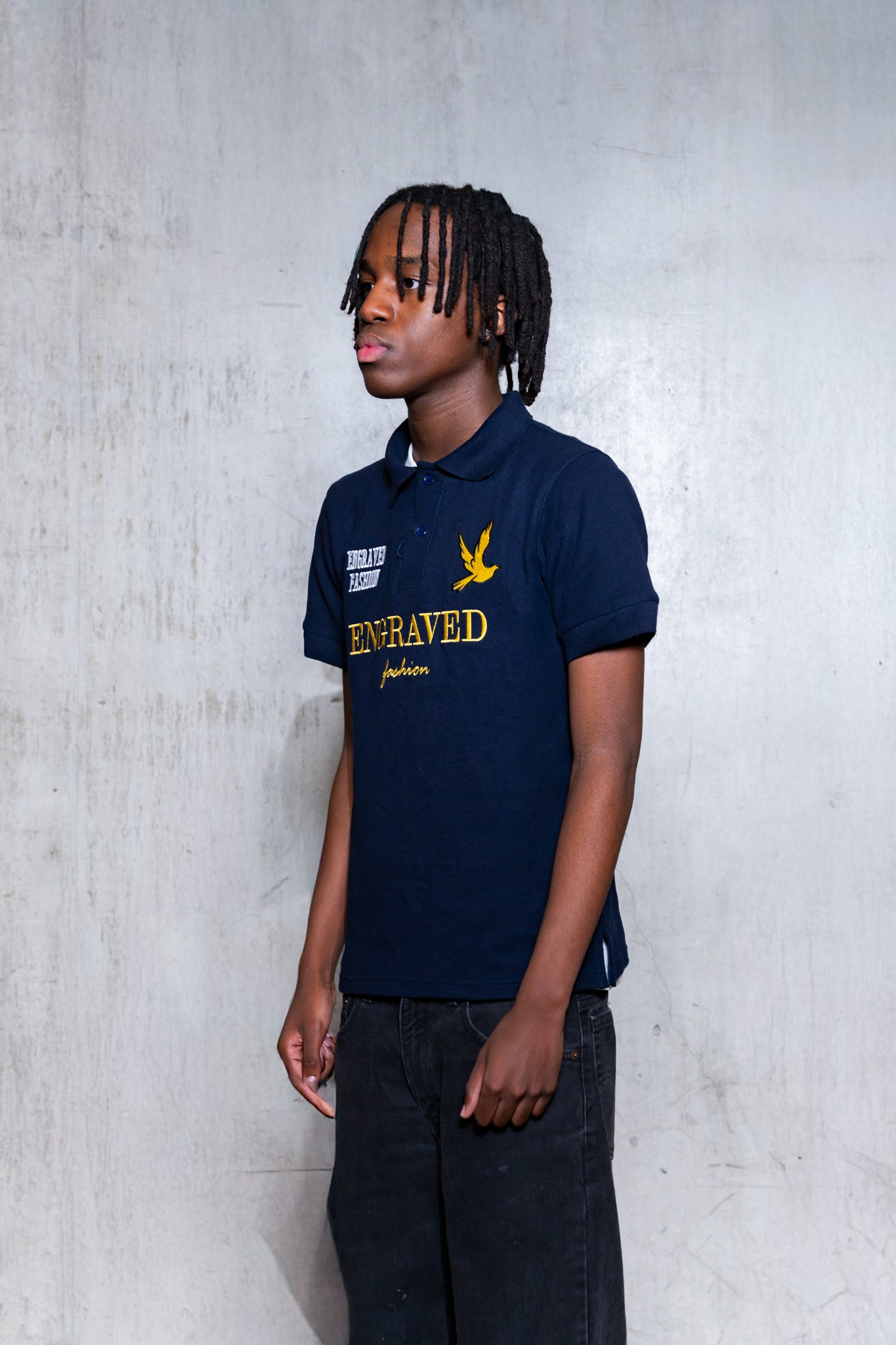 Navy "Engraved Fashion" Polo - Engraved