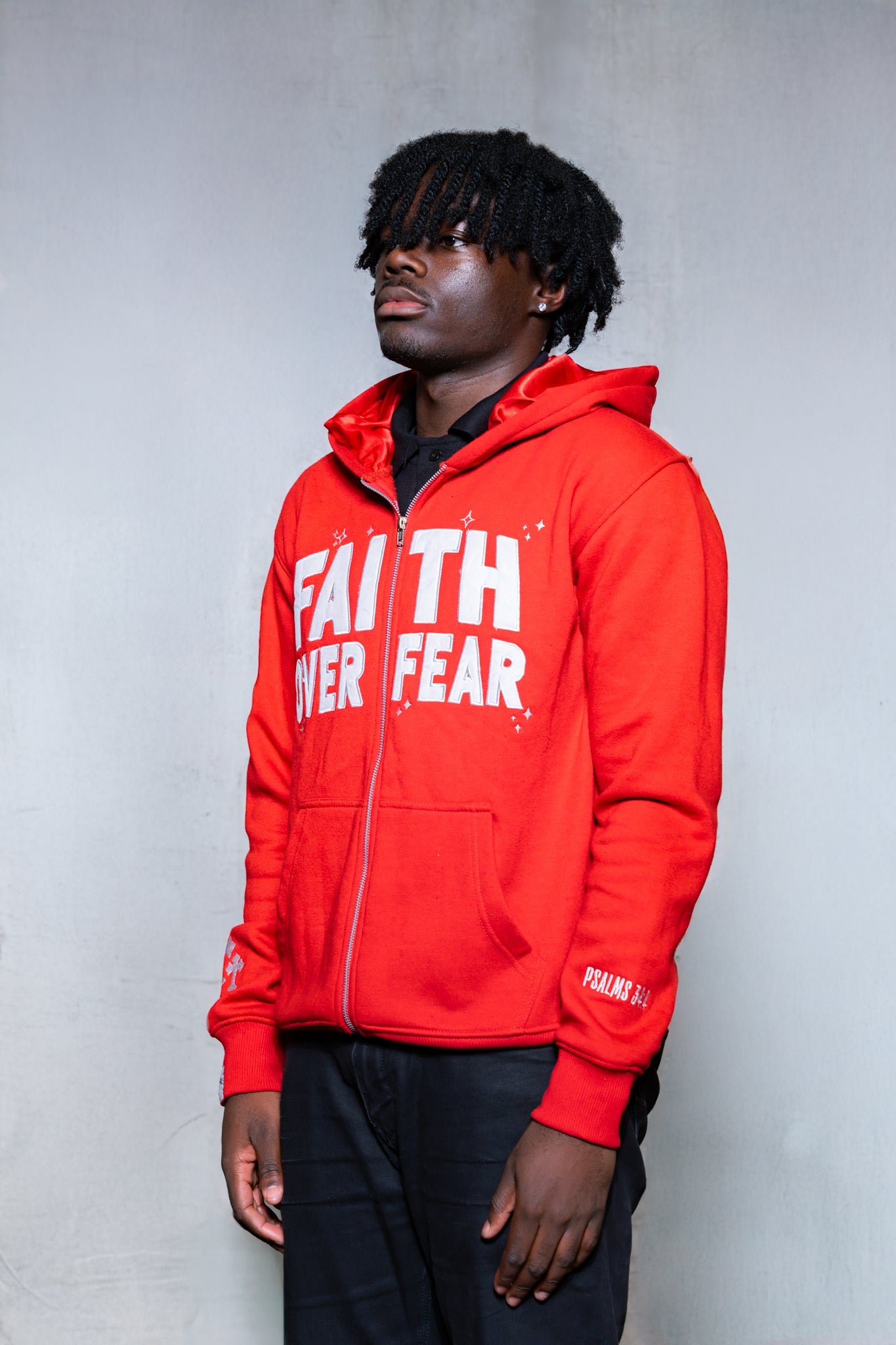 Red 'Faith Over Fear' V2 Zip - Up - Engraved