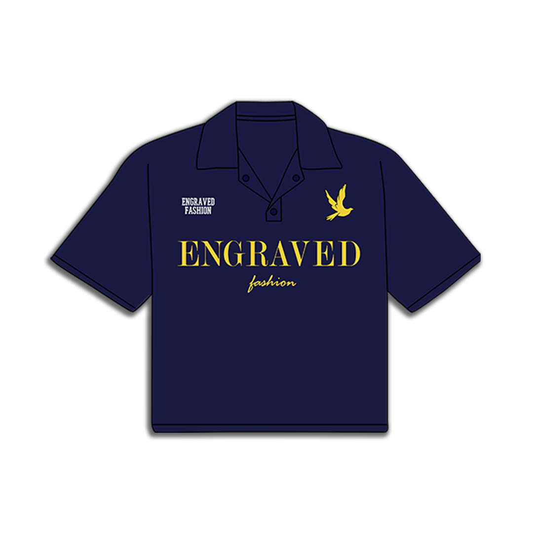 Navy "Engraved Fashion" Polo - Engraved