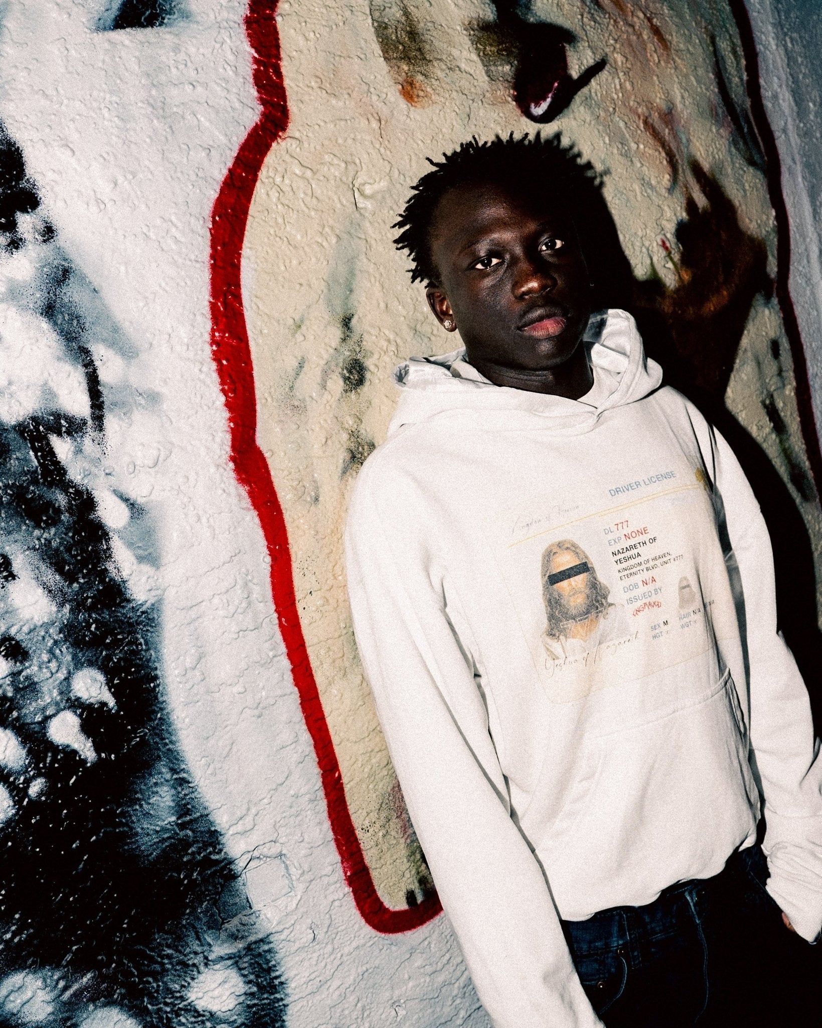 White Driver's License Hoodie - Engraved