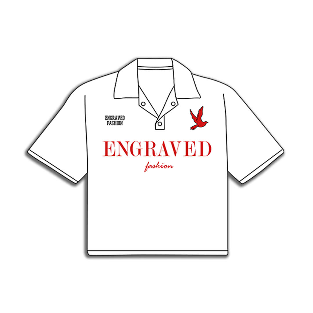 White "Engraved Fashion" Polo - Engraved